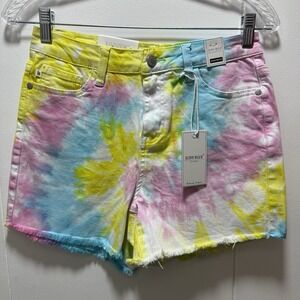 Judy Blue Shorts Denim‎ Jean High Waist Tie Dye Women's Size Small NEW WITH TAGS